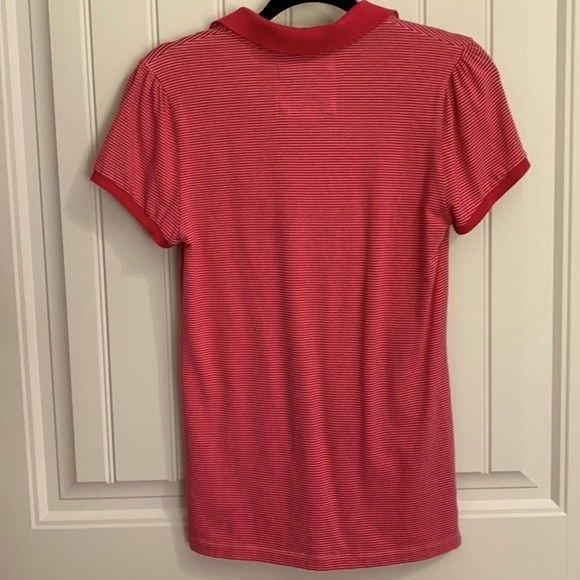VINTAGE AMERICAN EAGLE OUTFITTERS PINK STRIPED POLO SHIRT SIZE MEDIUM - Picture 7 of 7